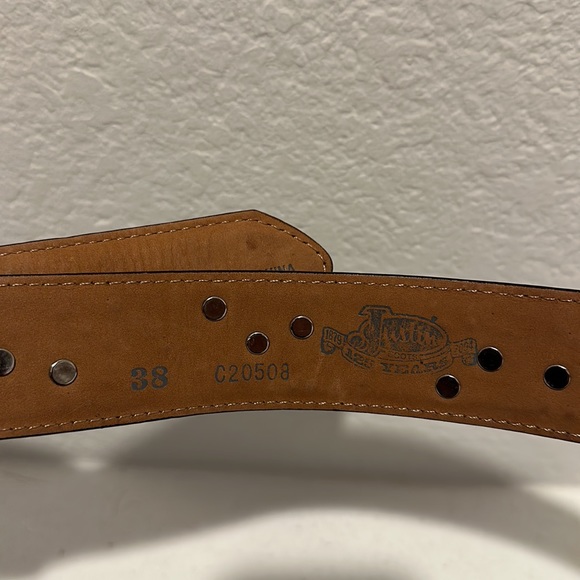 Justin Brown Leather Rhinestone Belt - Picture 4 of 4